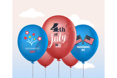Holiday balloons. 4th of July. National celebration. 