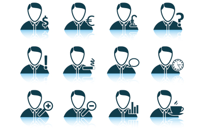 Set of business people icon