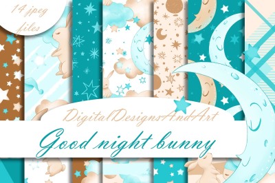 Good night bunny in blue