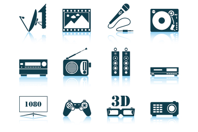 Set of multimedia icon