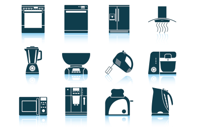 Set of kitchen equipment icon