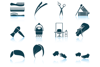 Set of hairdresser icon