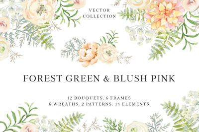 Forest Green & Blush Pink