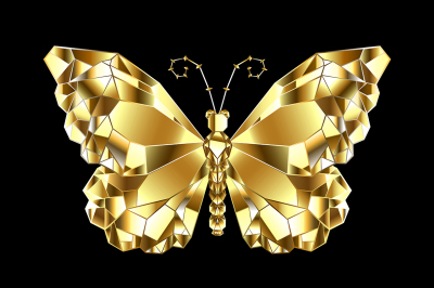 Gold Polygonal Butterfly