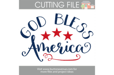 God Bless America Patriotic SVG Cut File