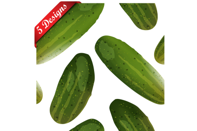 Fresh cucumbers seamless pattern