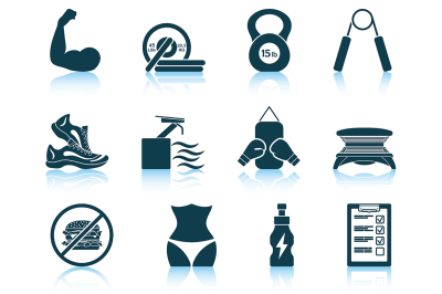 Set of fitness icons