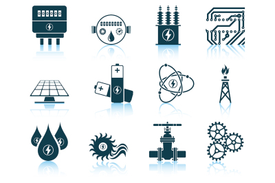 Set of energy icons