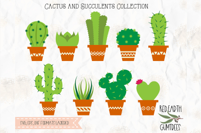 Cactus, succulent bundle SVG, PNG, EPS, DXF, PDF for cricut, cameo