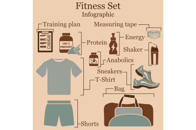 Fitness set  infographics