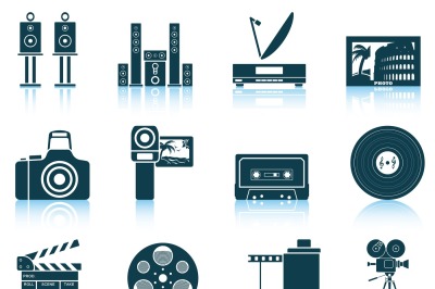 Set of multimedia icons