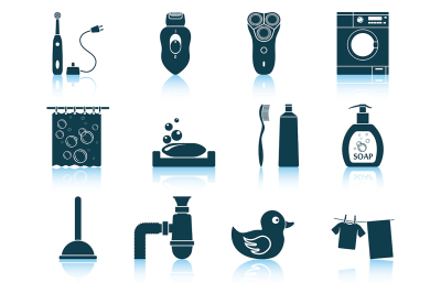 Set of bathroom icons