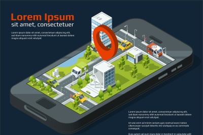 Vector 3d city concept picture