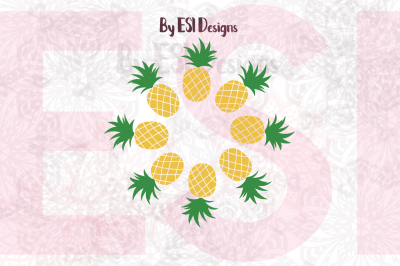 Pineapple Circle Monogram Frame Design