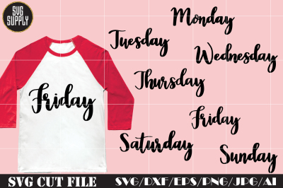 Days of the Week SVG Cut File