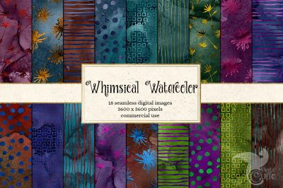 Whimsical Watercolor Seamless Patterns