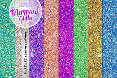 Mermaid Glitter digital paper collection