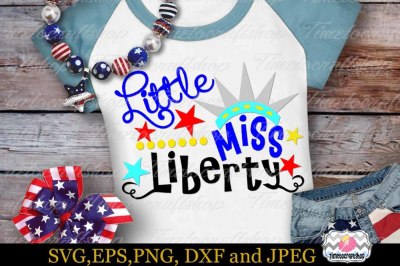 SVG, Dxf, Eps & Png Cutting Files Little Miss liberty