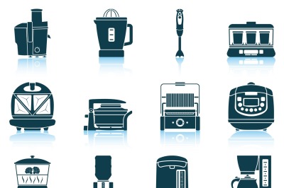 Set of kitchen equipment icons