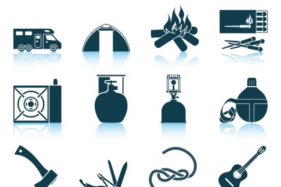 Set of camping icons.