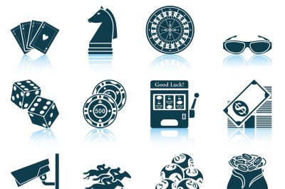 Set of casino icons.