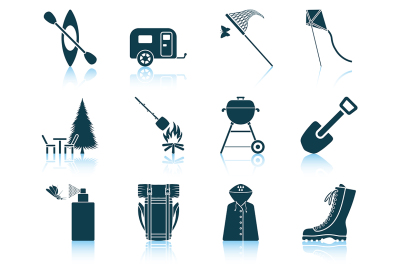 Set of camping icons.