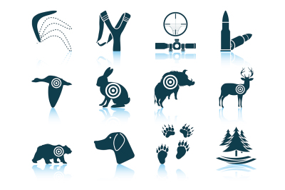 Set of hunting icons