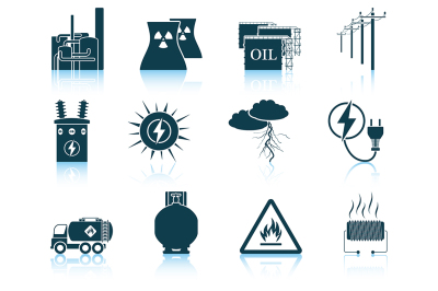 Set of energy icons.