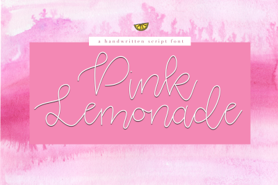 Pink Lemonade - Handwritten Script with Watercolor Textures