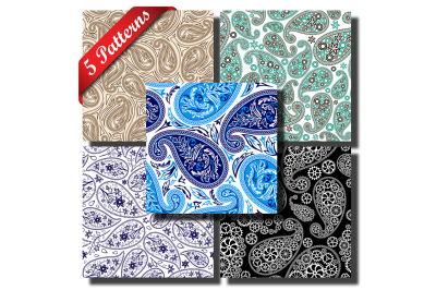 Oriental paisley seamless pattern