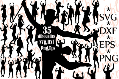 Dancing Silhouettes Svg,DANCING CLIPART, Dancing People Svg