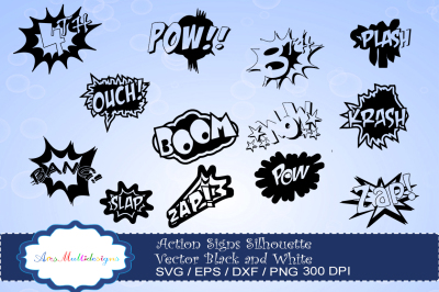 action signs svg vector silhouette / action sign svg clipart / zap