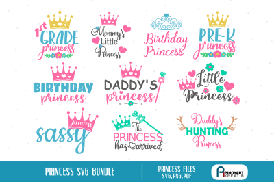 princess svg, princess svg file, birthday princess svg, little princes