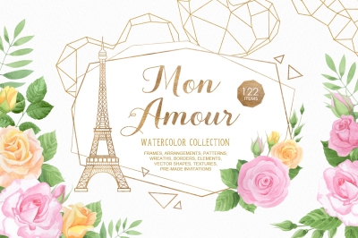 Mon Amour watercolor collection