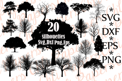 Download Tree Svg Bundle Tree Silhouette Svg Trees Clipart Free Get Free Svg Cut Files