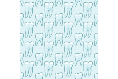 White teeth on blue background. Vector