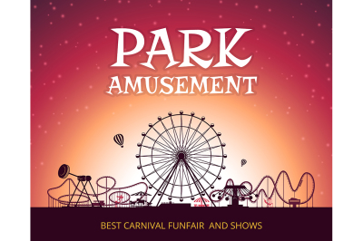 Color vector background of amusement park