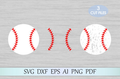 Baseball, Baseball lace SVG, DXF, EPS, AI, PNG, PDF