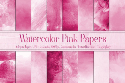 16 Artistic Pink Watercolor Texture Papers