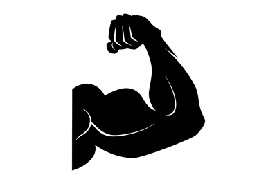 Power lifting symbol. Muscle arm