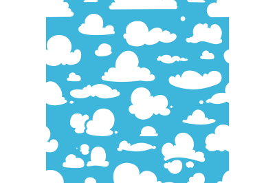 Different vector clouds on blue sky