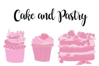 Watercolor cake and pastry clipart
