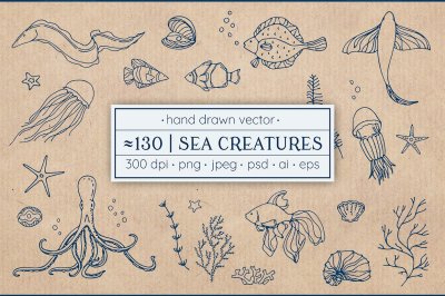Vector sea creatures