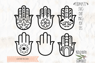 Hamsa collection SVG, PNG, EPS, DXF, PDF for cricut, cameo