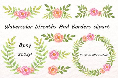 Watercolor Wreaths clipart