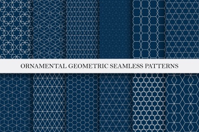 Set of geometric seamless patterns