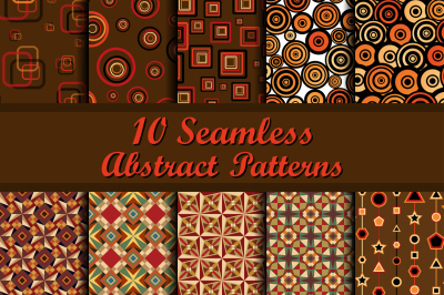 ten geometrical seamless patterns