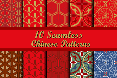 Set of Chinese seamless patterns