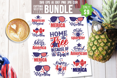 4th of July Bundle - svg, eps, ai, cdr, dxf, png, jpg