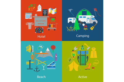 Set of Travel and Camping designs